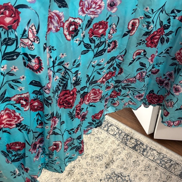 Torrid Floral Maxi Dress - Blue and Pink - Picture 3 of 5